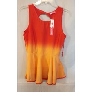 NWT Goddess London Peekaboo Back Ombre Fit & Flair Sleeveless Top Size XS
